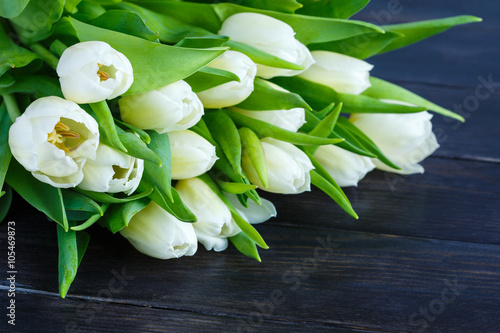 bouquet of white tulip