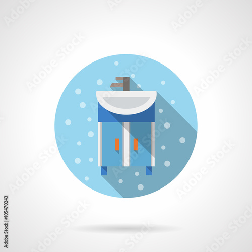 Bathroom washstand round flat color vector icon