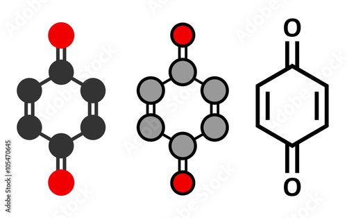 Benzoquinone (quinone, para-benzoquinone) molecule.