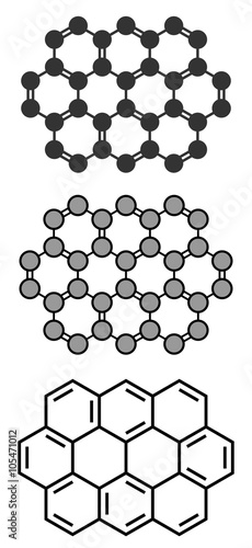 Ovalene polycyclic aromatic hydrocarbon molecule.