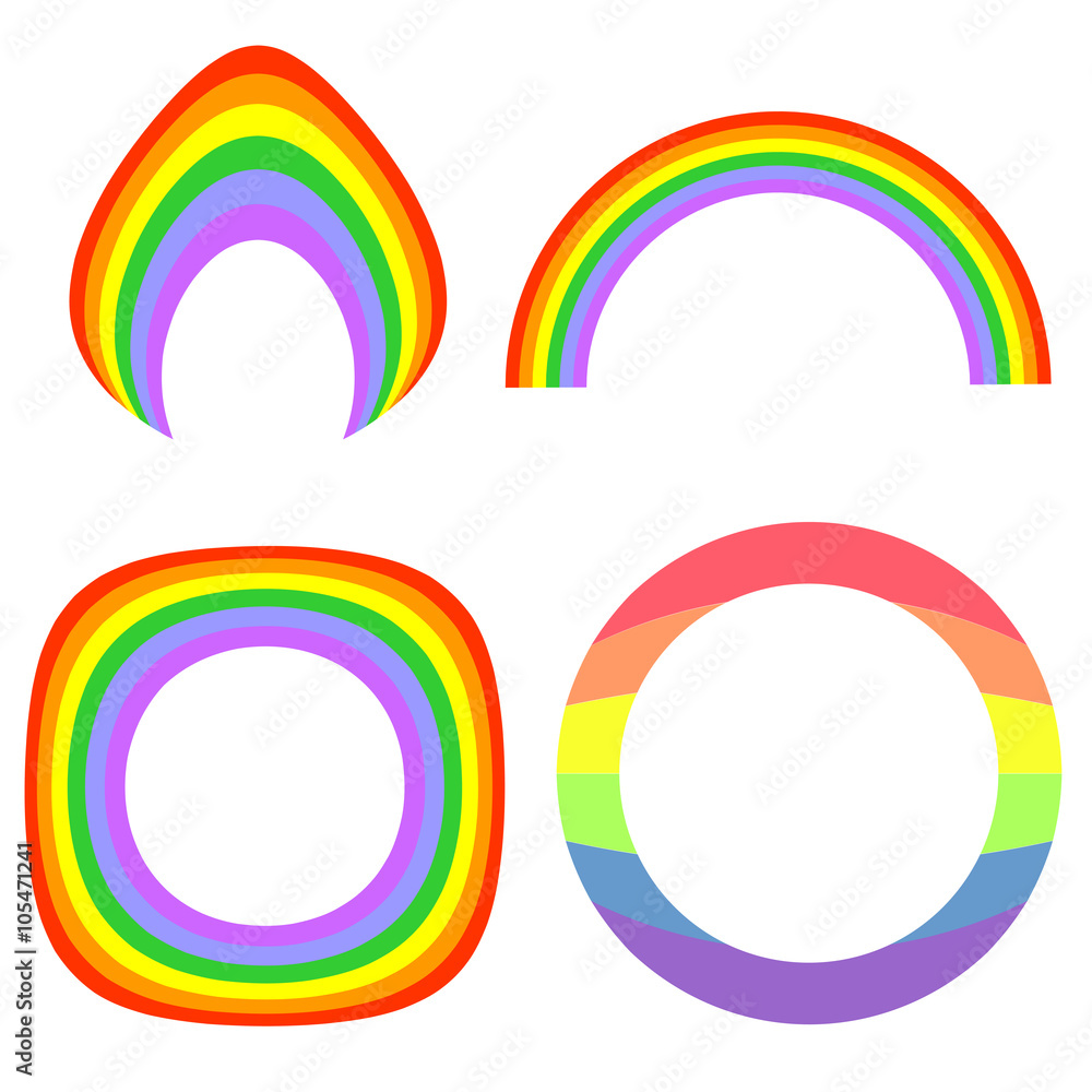 Obraz premium Set frames. Rainbow. Vector.