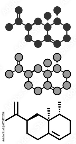 Valencene citrus fruit aroma molecule.  photo