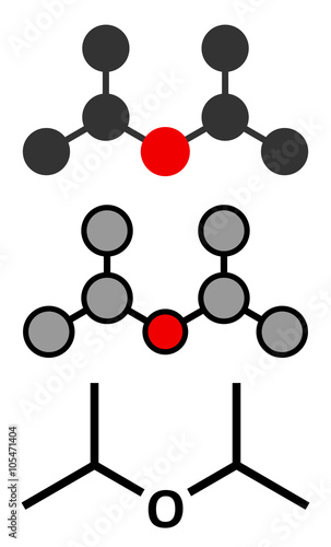 Diisopropyl ether chemical solvent molecule.