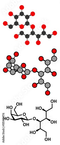 Lactitol sweetener and laxative molecule. photo