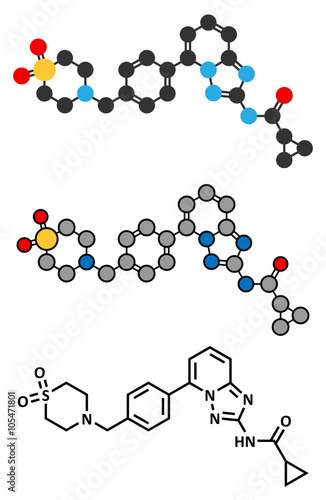 Filgotinib anti-inflammatory drug molecule. Janus kinase 1 inhibitor