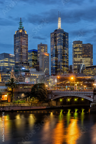 Looking across the Yarra River to the city of Melbourne