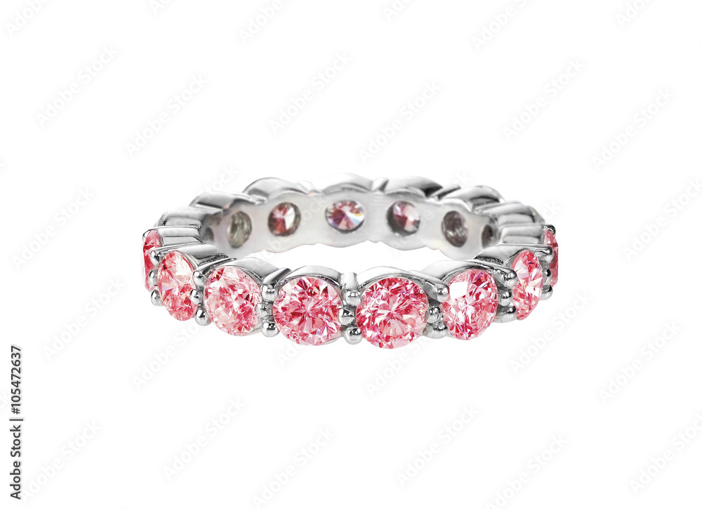 Pink diamond band wedding bridal engagement ring Pink diamond band wedding bridal engagement ring