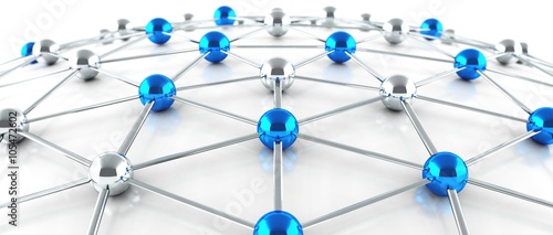 Global Network - blue and silver nodes