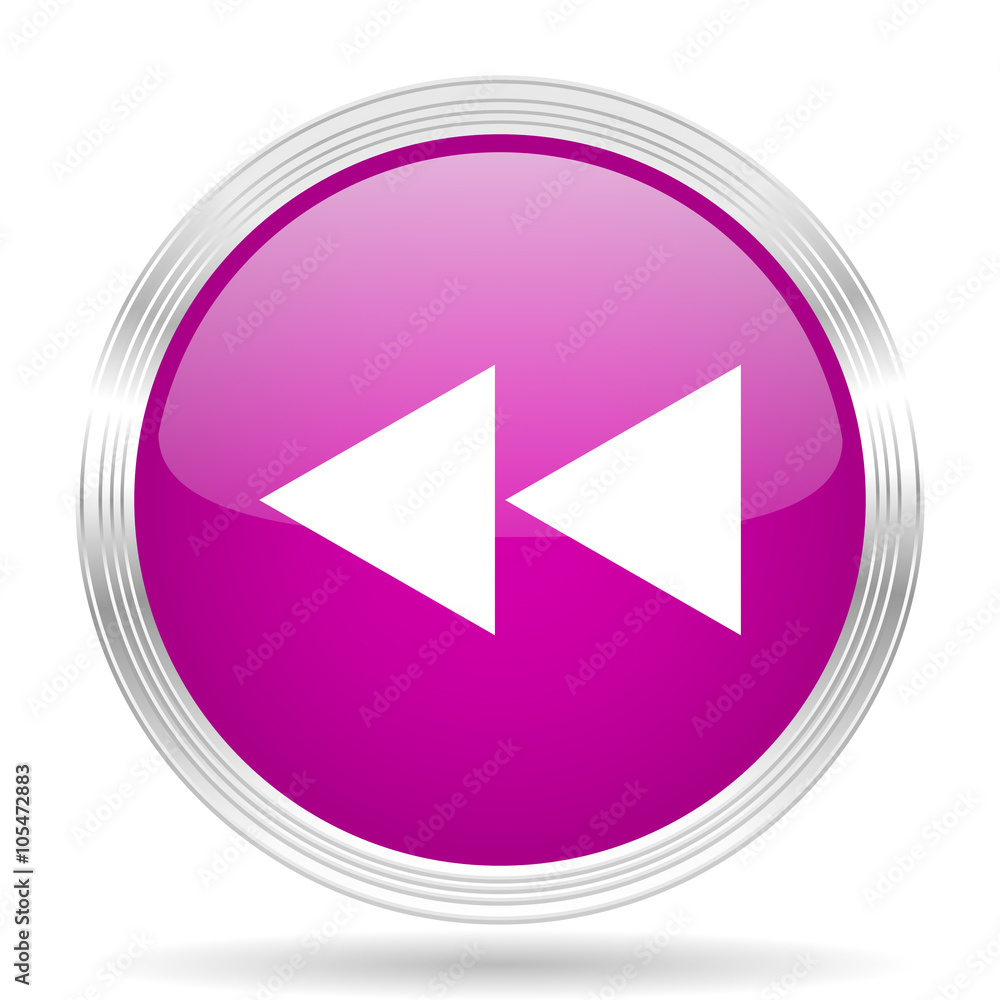 rewind pink modern web design glossy circle icon rewind pink modern web design glossy circle icon