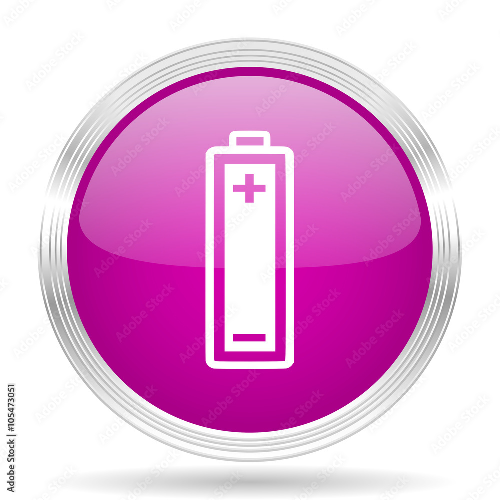 battery pink modern web design glossy circle icon battery pink modern web design glossy circle icon