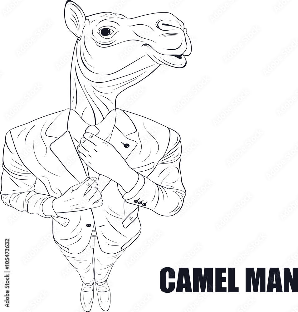 Fototapeta premium Cartoon character camel