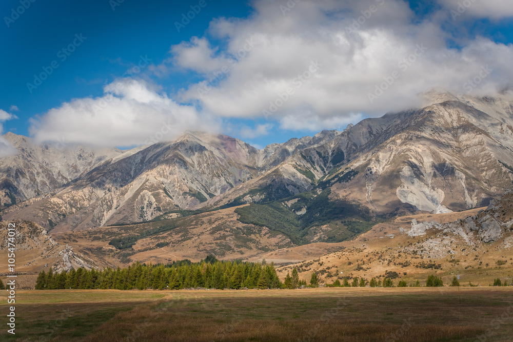 A view of the mountain landscape, New Zealand