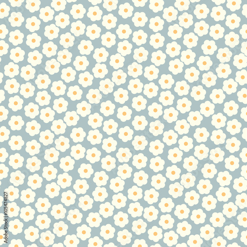 Fototapeta Naklejka Na Ścianę i Meble -  Flower seamless pattern. Cherry blossom spring pattern. Small daisies background print 