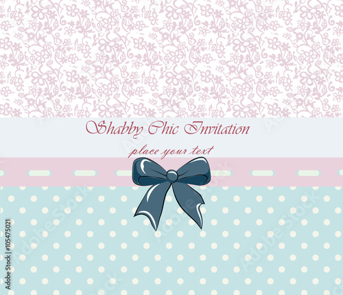 Vintage Lace card with bow. Vector