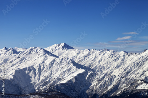 View on snowy mountains in sunny day © BSANI