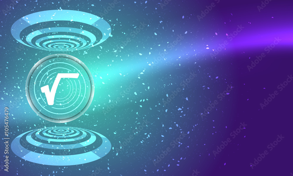 Vector abstract background with circular objects and radix icon Vector abstract background with circular objects and radix icon