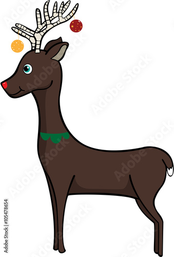 Deer with christmas decorations