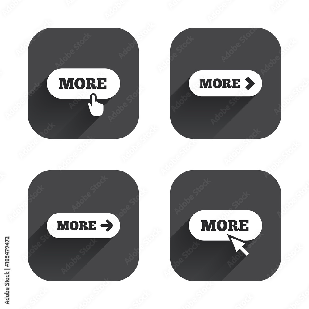 More with cursor pointer icon. Details symbols. More with cursor pointer icon. Details symbols.