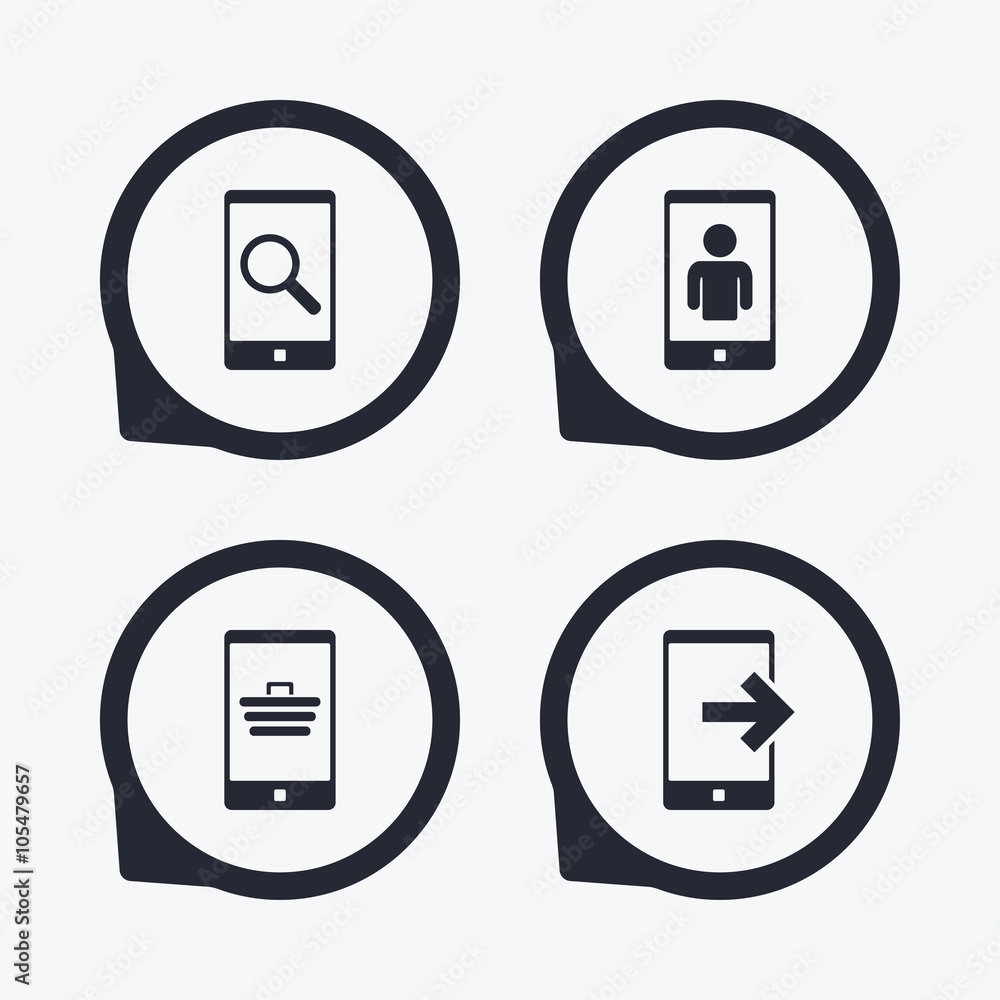 Phone icons. Video call, online shopping. Phone icons. Video call, online shopping.