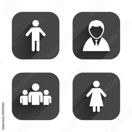 Businessman person icon. Group of people symbol.