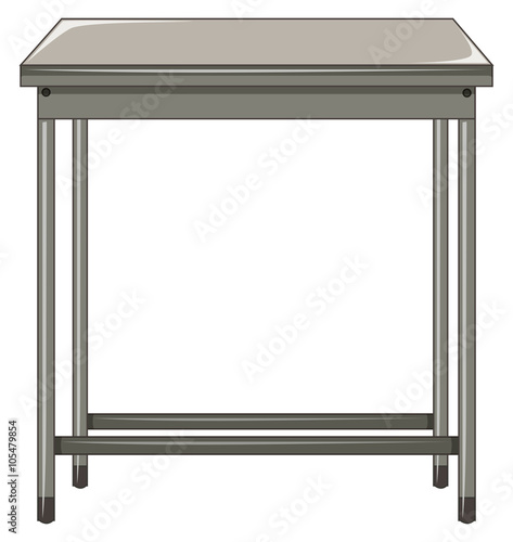 Metal table on white background