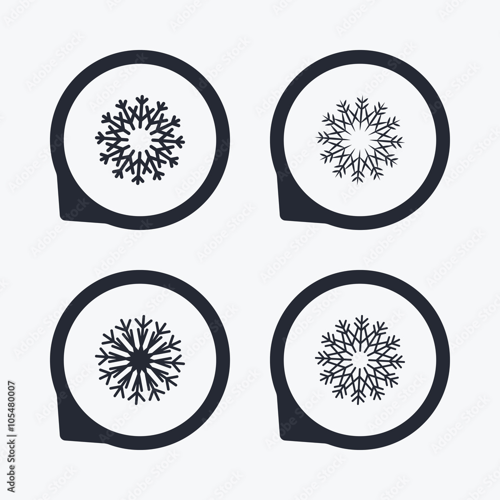 Snowflakes artistic icons. Air conditioning.