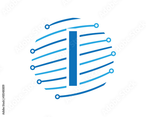 I tech global letter logo