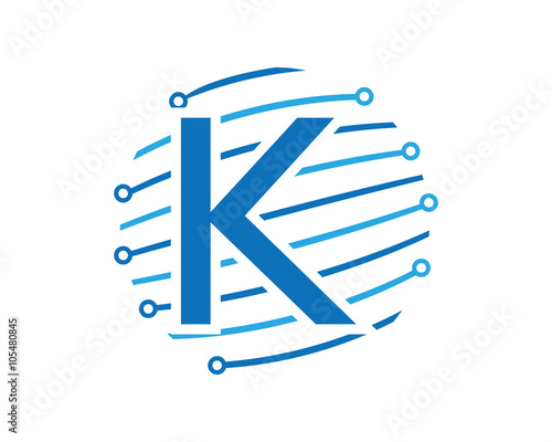 K tech global letter logo