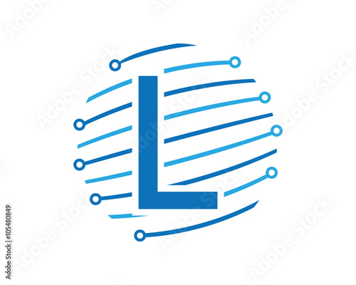 L tech global letter logo