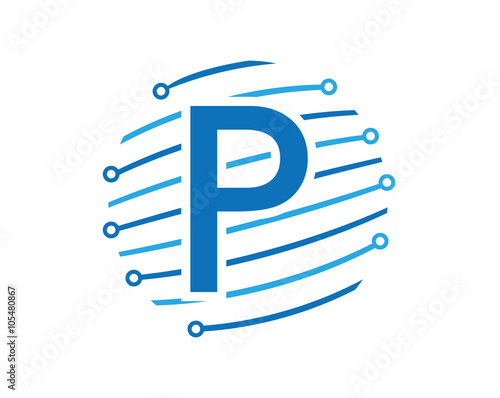 P tech global letter logo
