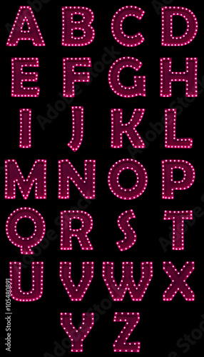 isolated letters alphabet set