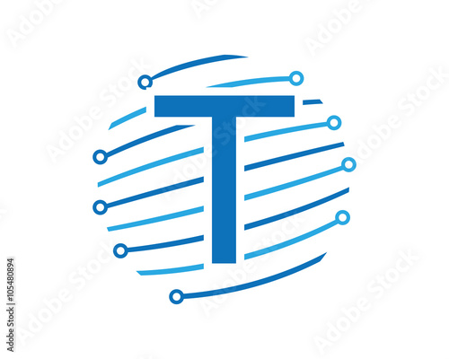 T tech global letter logo