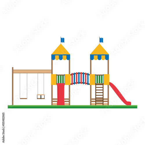 Cute cartoon vector illustration of a recreational area for litt