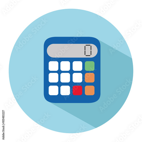 Icon of a calculator in flat style. Vector illustration. School