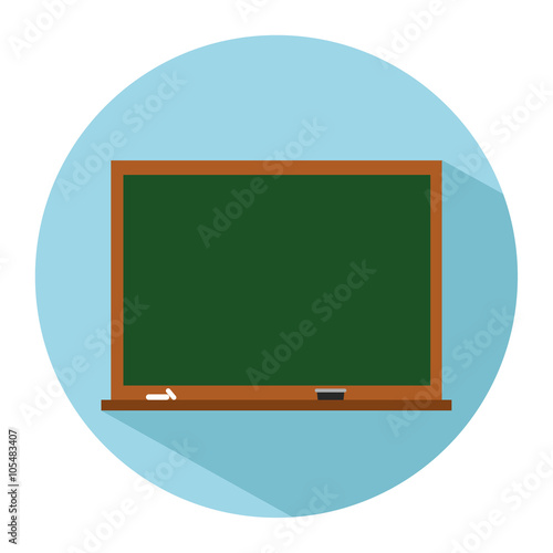 Icon of a blackboard in flat style. Vector illustration. School