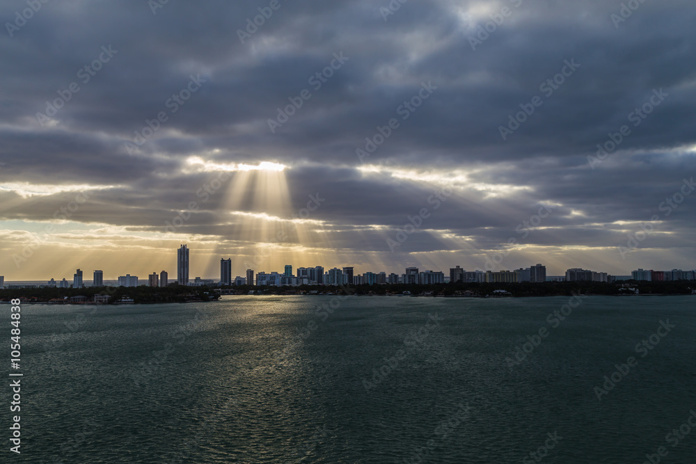 Sunbeam/Beautiful morning with sunbeam and clouds