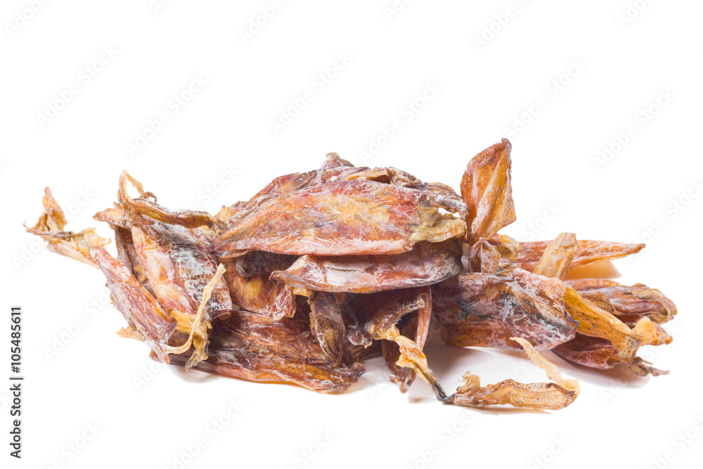 Dried squid on white background
Dried squid on white background
