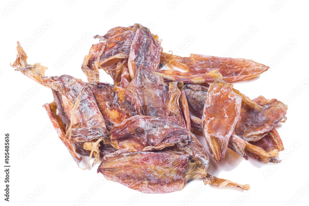 Dried squid on white background
Dried squid on white background
