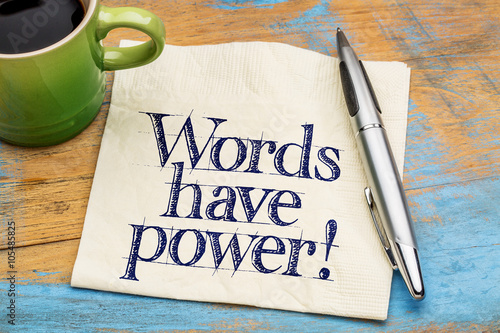 Words have power - napkin note photo