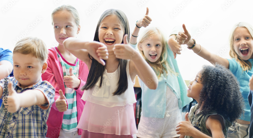 School Children Cheerful Variation Concept