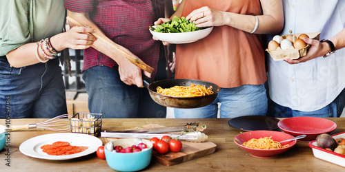 Canvas Print Friends Chef Cook Cooking Concept