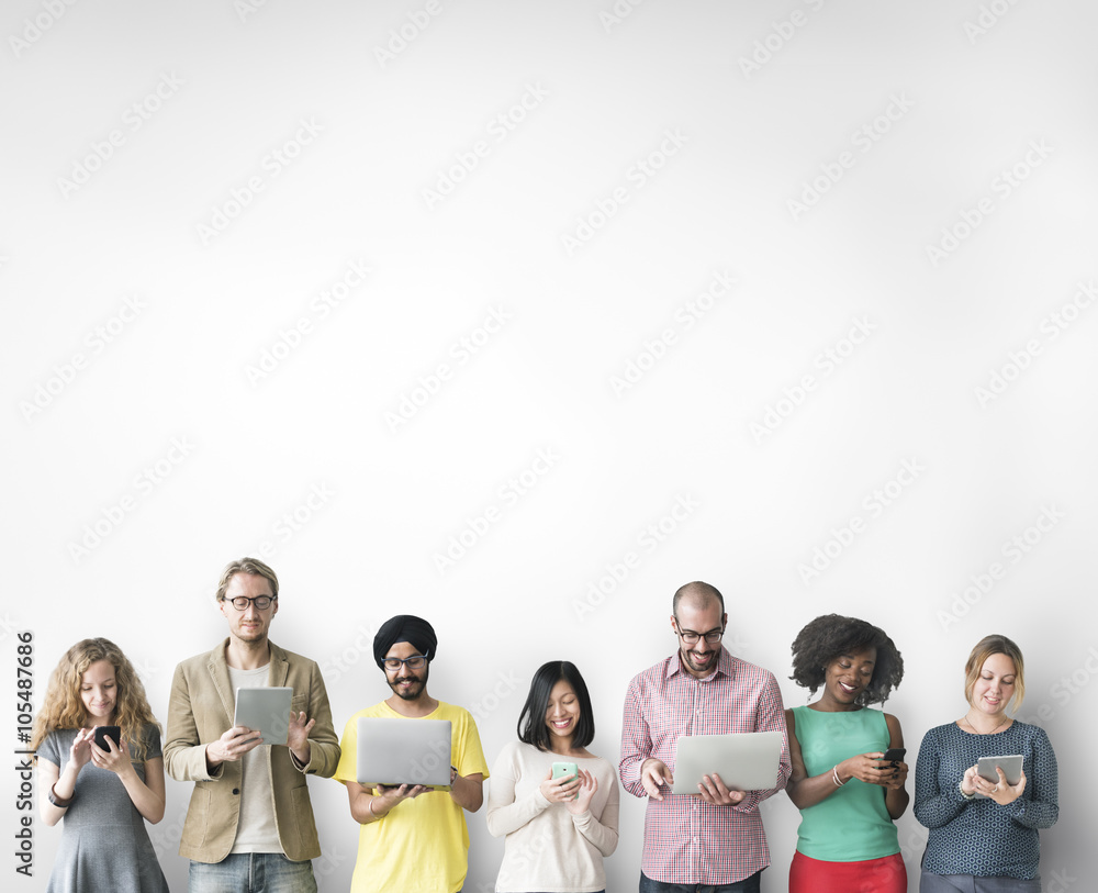 Group of People Connection Digital Device Concept Group of People Connection Digital Device Concept