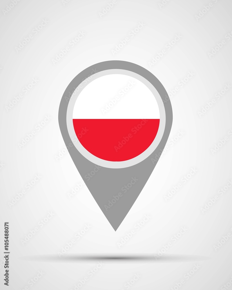 Obraz premium poland flag location