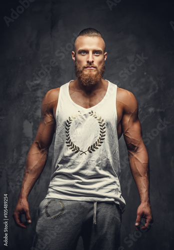 Bearded man in a t shirt. © Fxquadro