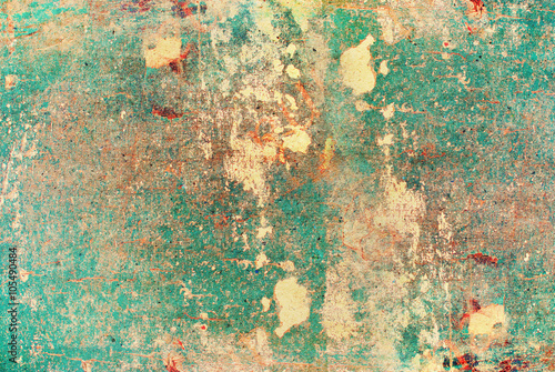 Old Grunge Blue Plywood Cracked Paint © olga pink