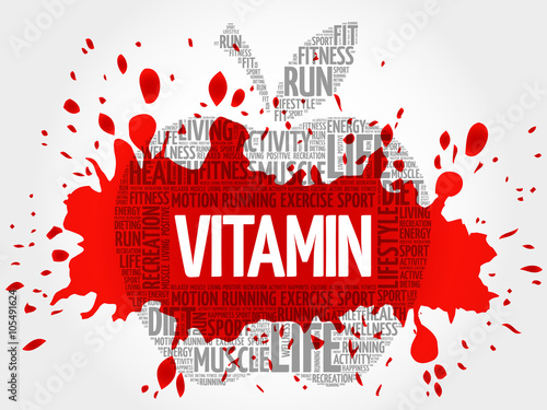 VITAMIN apple word cloud, health concept