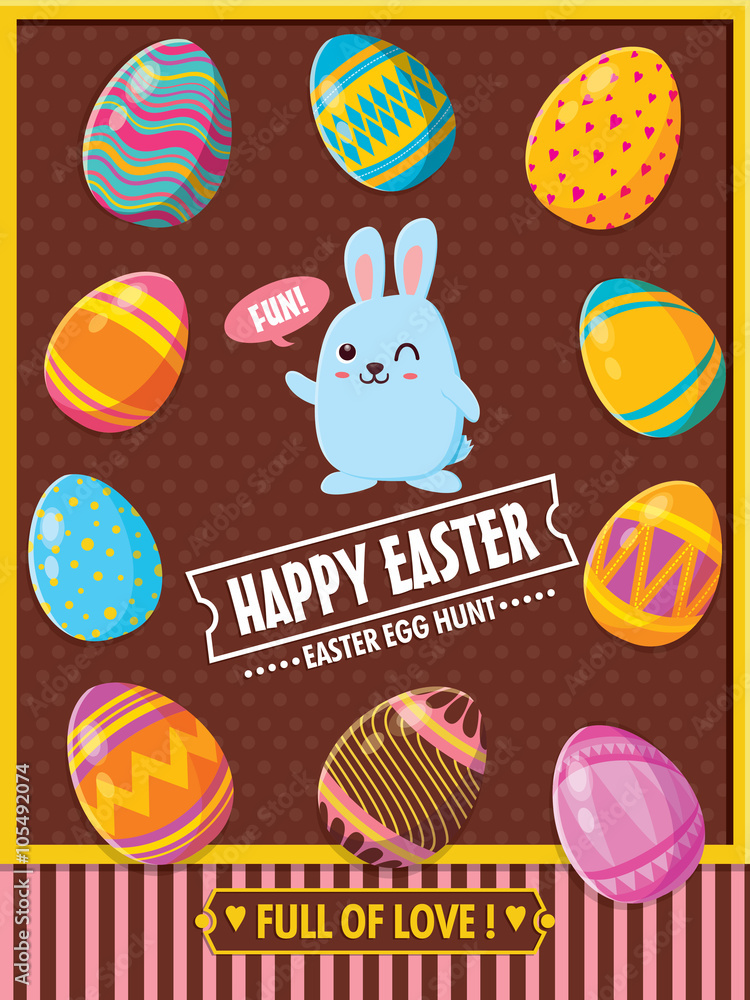 Fototapeta premium Vintage Easter Egg poster design