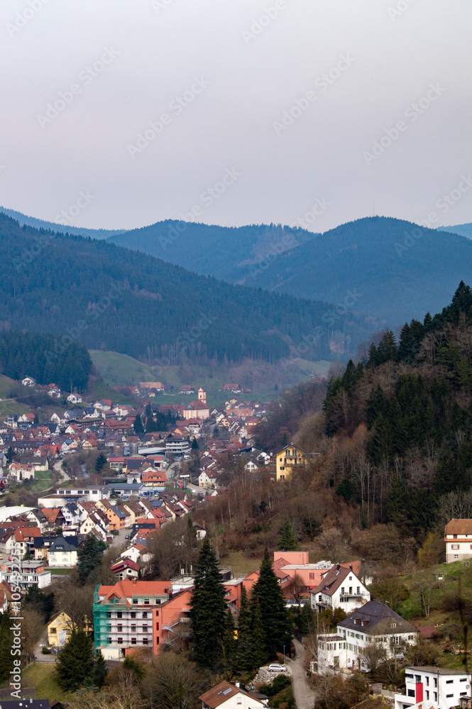 Aussicht vom Jakobusweg nach Wolfach und Oberwolfach
