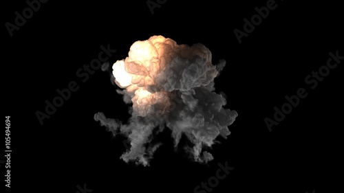 bomb explosion rendered in PNG with alpha channel