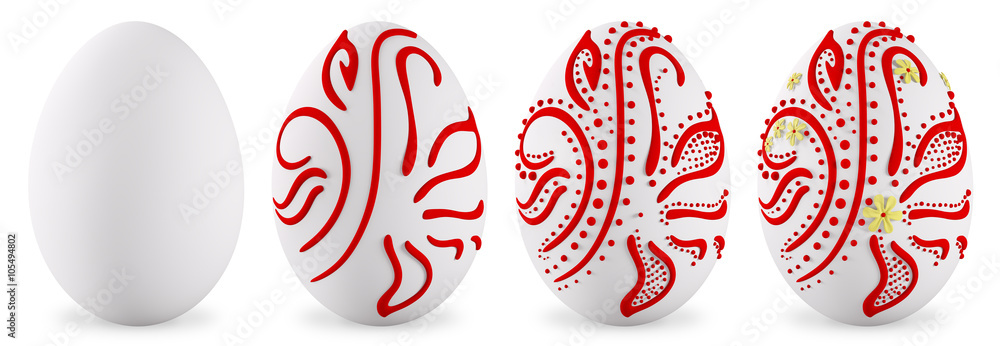 Obraz premium Easter eggs isolated 3d rendering